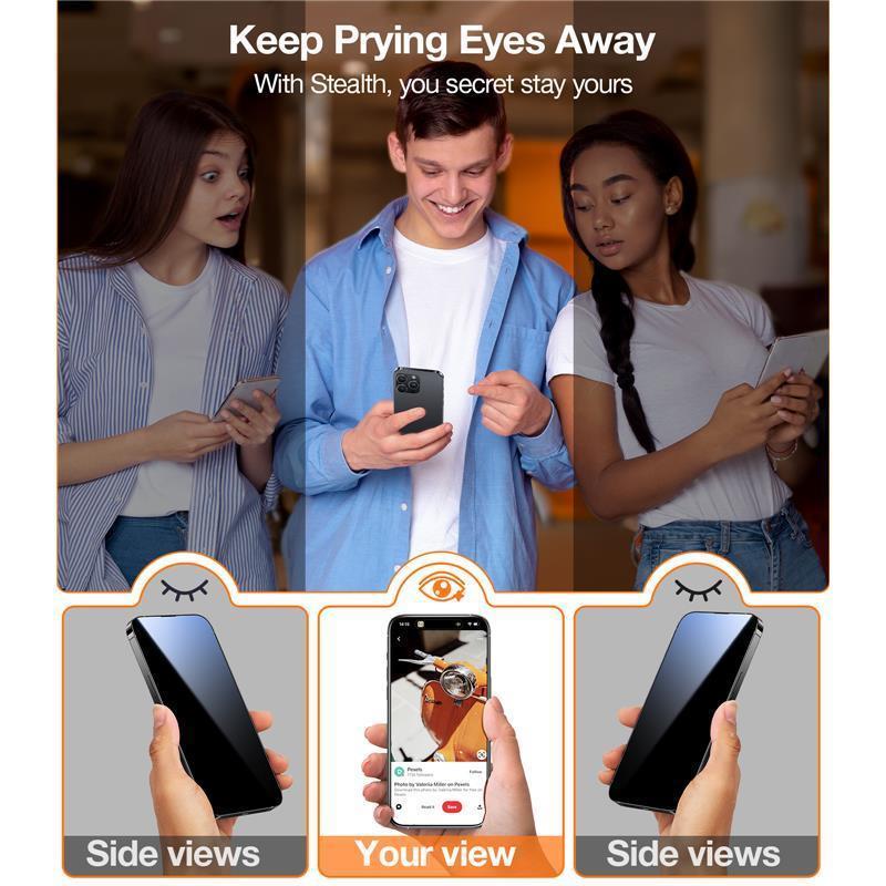 TORRAS - iPhone 15 / 14 Pro GlassGo Privacy Panzerglas